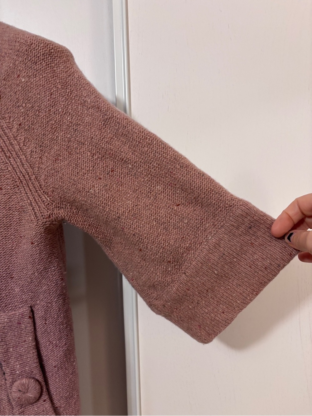 Margaret O’Leary Cottagecore Cardigan Size Medium Twee Quiet Luxury Wide Collar - Picture 4 of 12